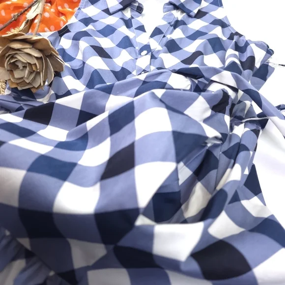 New Tommy Hilfiger Blue and White Dress Cotton With Pockets Sz 10 - Picture 11 of 14